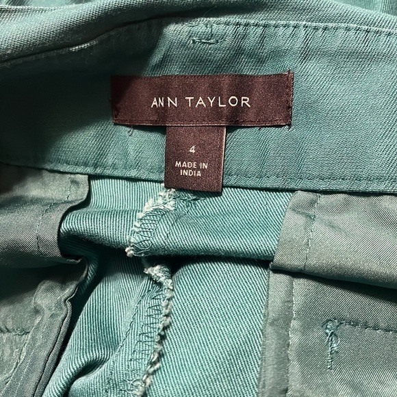 Ann Taylor Paperbag Pant Dark Green Tie Waist size 4 - Picture 5 of 6